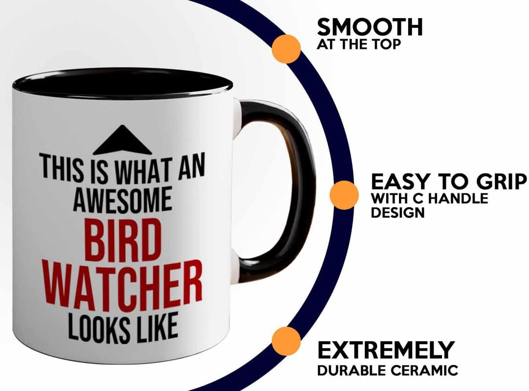 Bird Lover Two Tone Black Edition 11oz - Awsome Bird Watcher Looks Lik