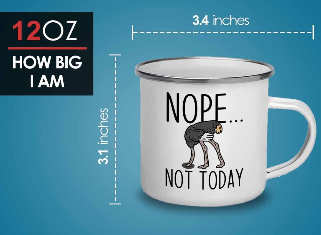 Bird Lover Camper Mug 12oz - Nope not today - Hummingbird Nest Cage Parrot Dad Gardening Outdoor Birdwatcher Feeder