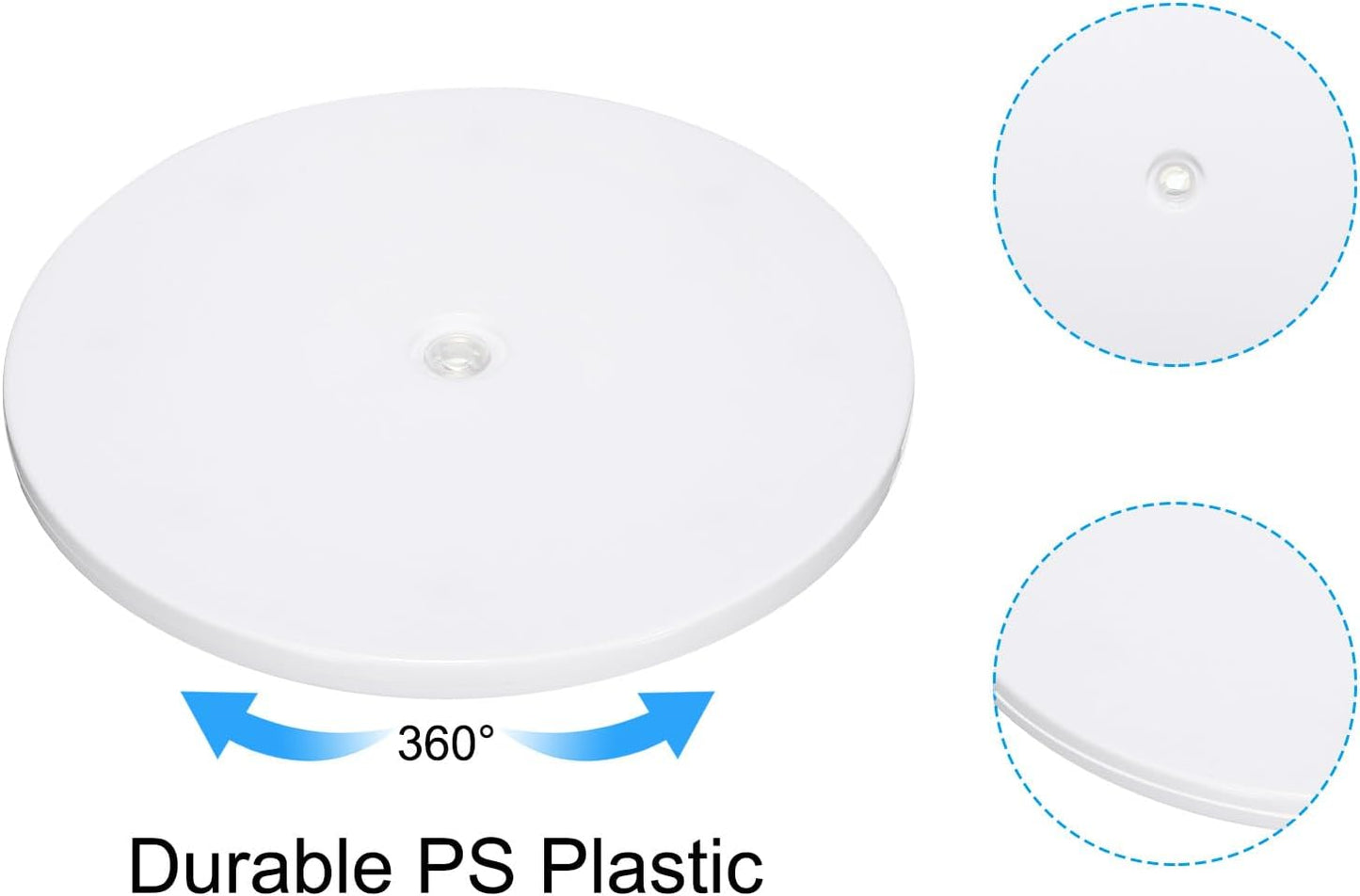 PATIKIL 9 Inch Heavy Rotating Swivel Stand with Steel Ball Bearings, 360° Rotation Turntable Lazy Susan Base for Big Screen TV Computers Monitors, White