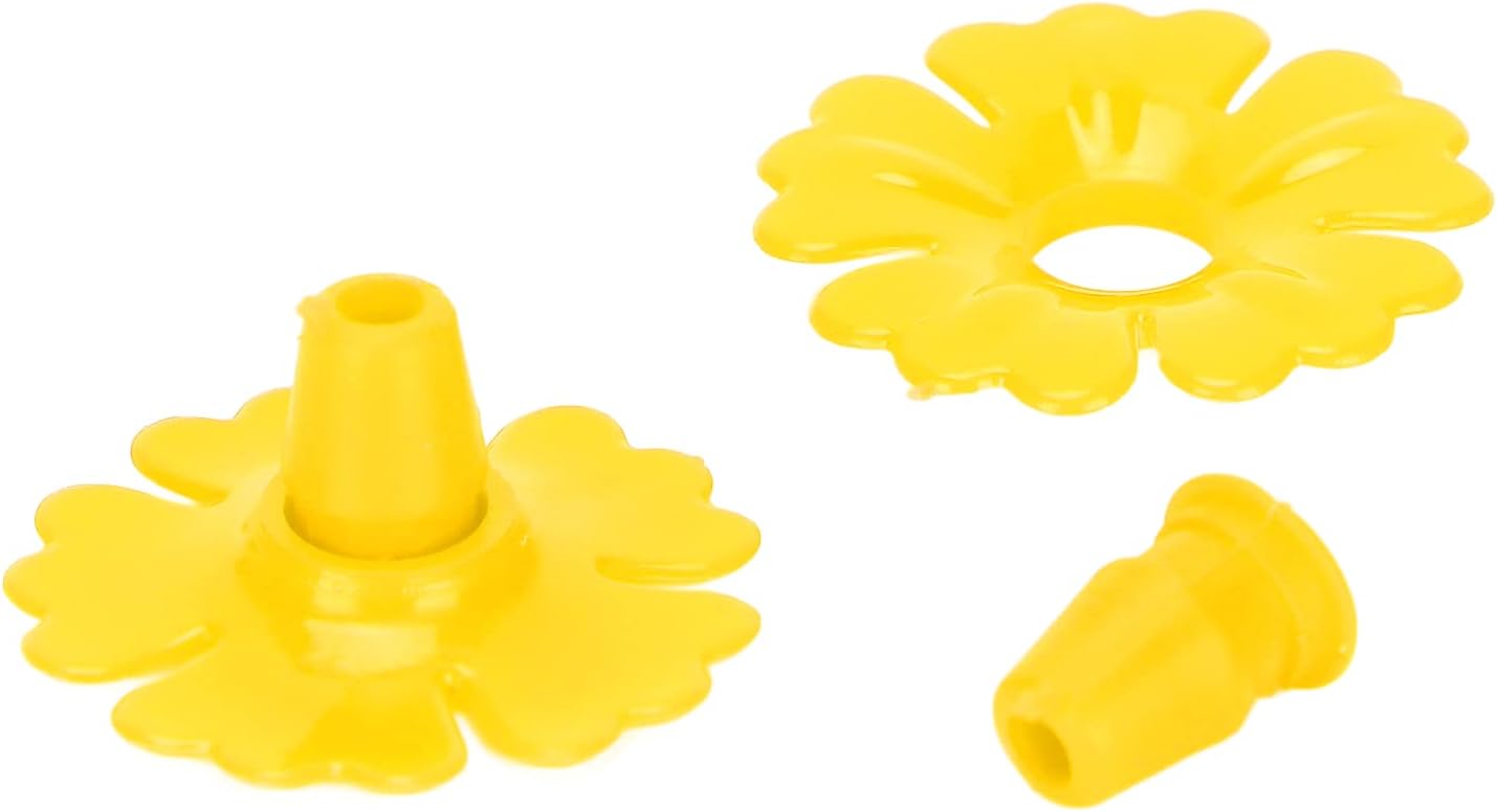 Fdit 30 Set Hummingbird Feeder Flowers Hanging Bird Feeder with Replacement Parts for Garden, Attracting Hummingbirds, Easy to and Install (Yellow)