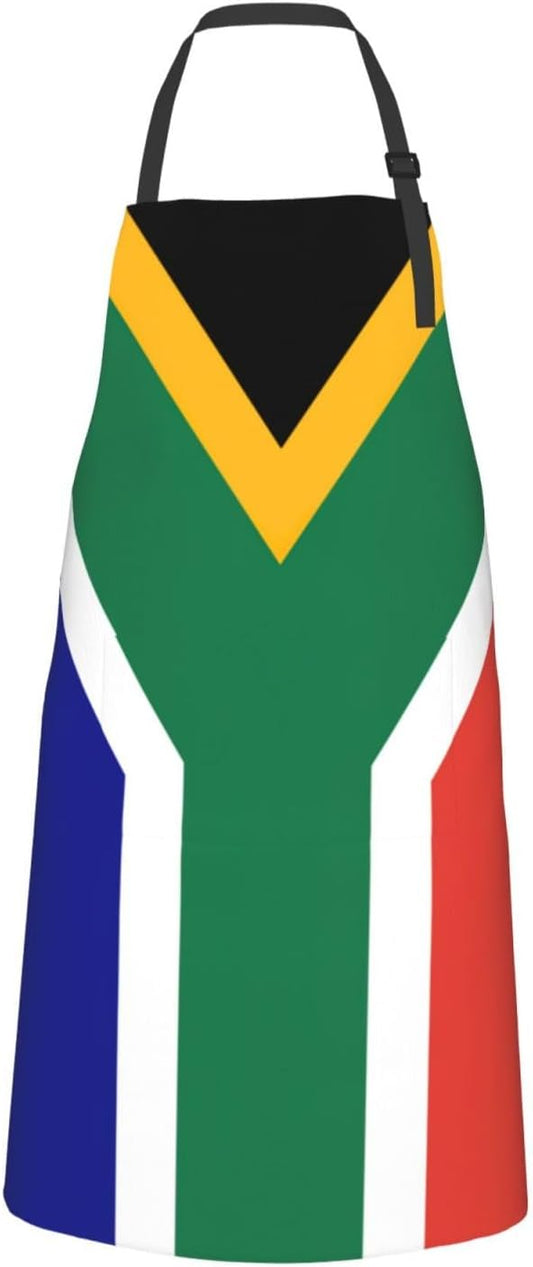 South African flag print Waterproof chef's apron with pocket apron for
