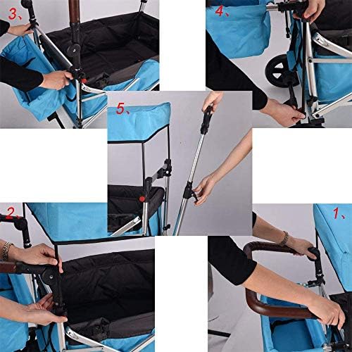Portable Camping Cart,Large Capacity Garden Folding Cart Sun ShadingChildren's Trolley Portable Holiday Camping Garden Transport Vehicle