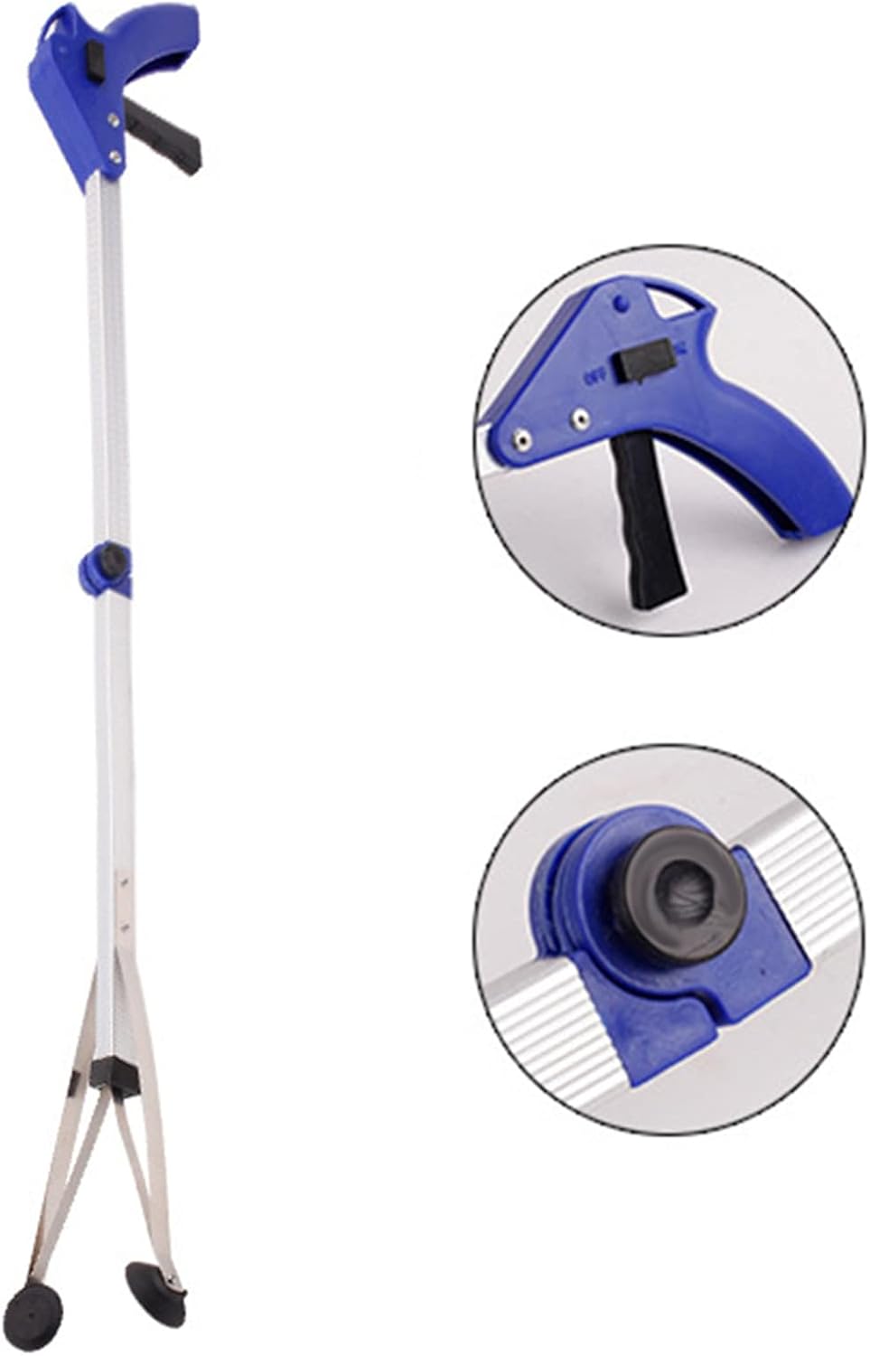 Foldable Reacher Grabber Tool,Long 32" Foldable Extender Gripper Tool, Suction Cups for Precise Work, Claw Trash Garbage Picker,Garden Nabber(Aluminum Square Tube)