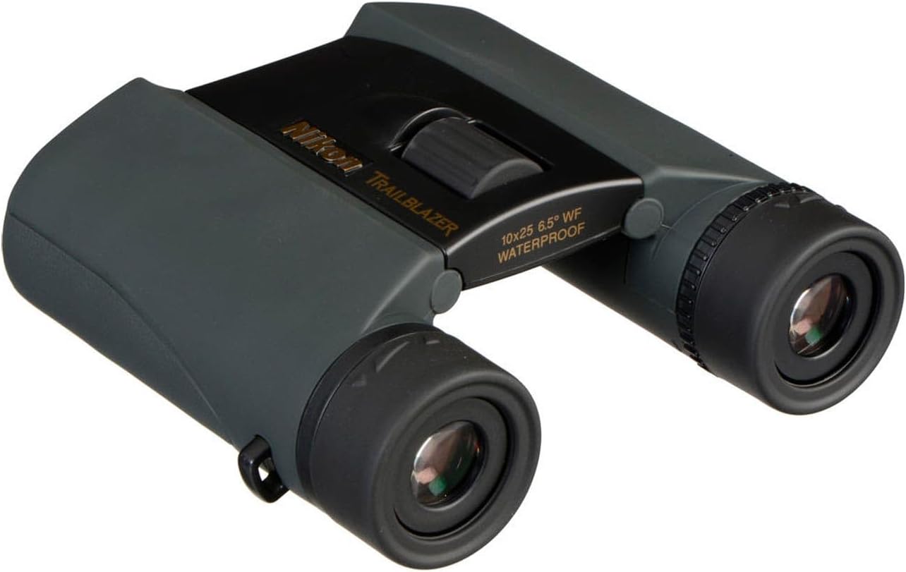 Nikon Trailblazer 10x25mm Binoculars - Compact, Waterproof & Fogproof, Bright Multilayer-Coated Optics, Roof Prism - All-Terrain Outdoor Wildlife Viewing & Birdwatching Binoculars (8218)