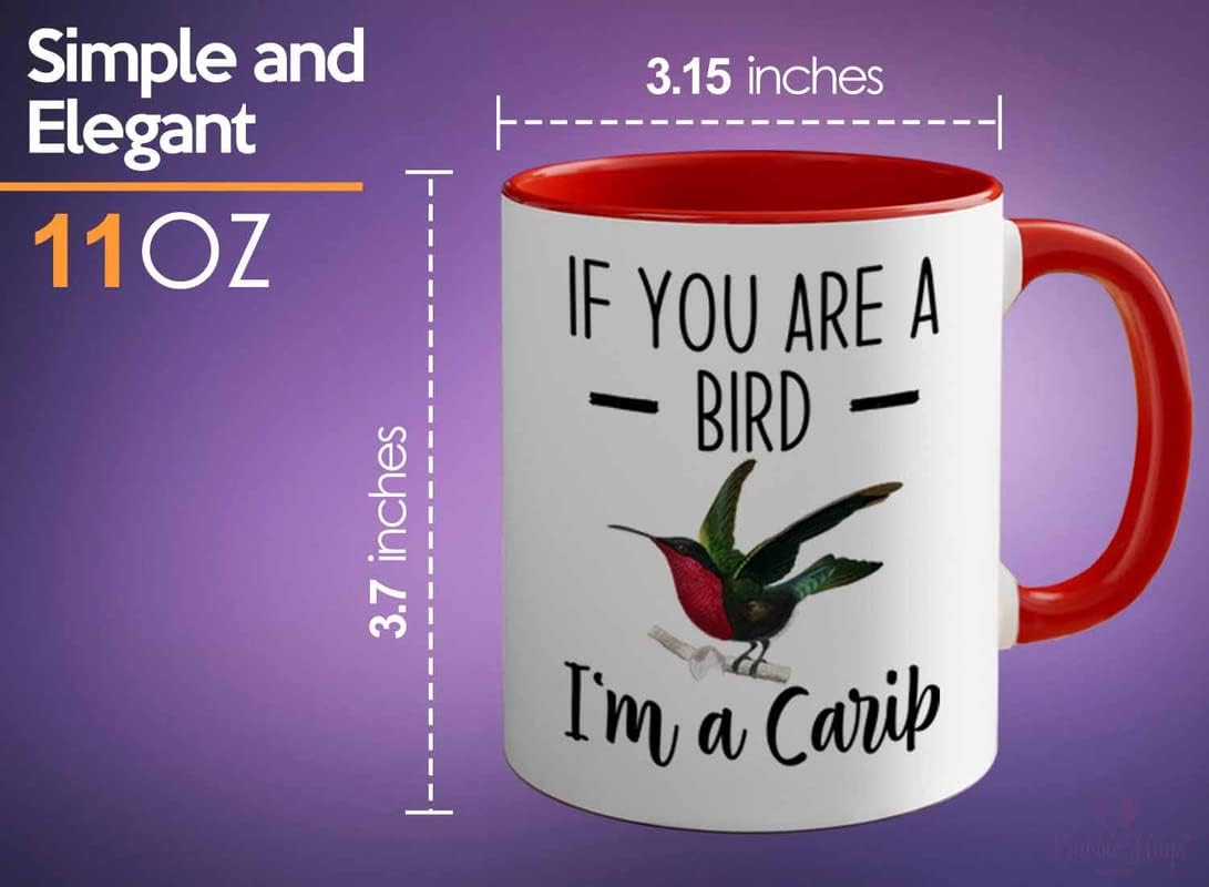 Bird Lover Two Tone Red Edition 11oz - Bird and Carib - Hummingbird Ne
