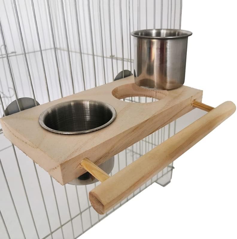 Parrot Feeder Perch for Cage Hanging Bird Feeders with Stainless Steel
