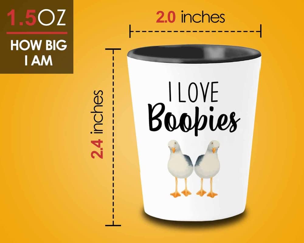 Bird Lover Shot Glass 1.5oz - Love boobies - Hummingbird Nest Cage Parrot Dad Gardening Outdoor Birdwatcher Feeder