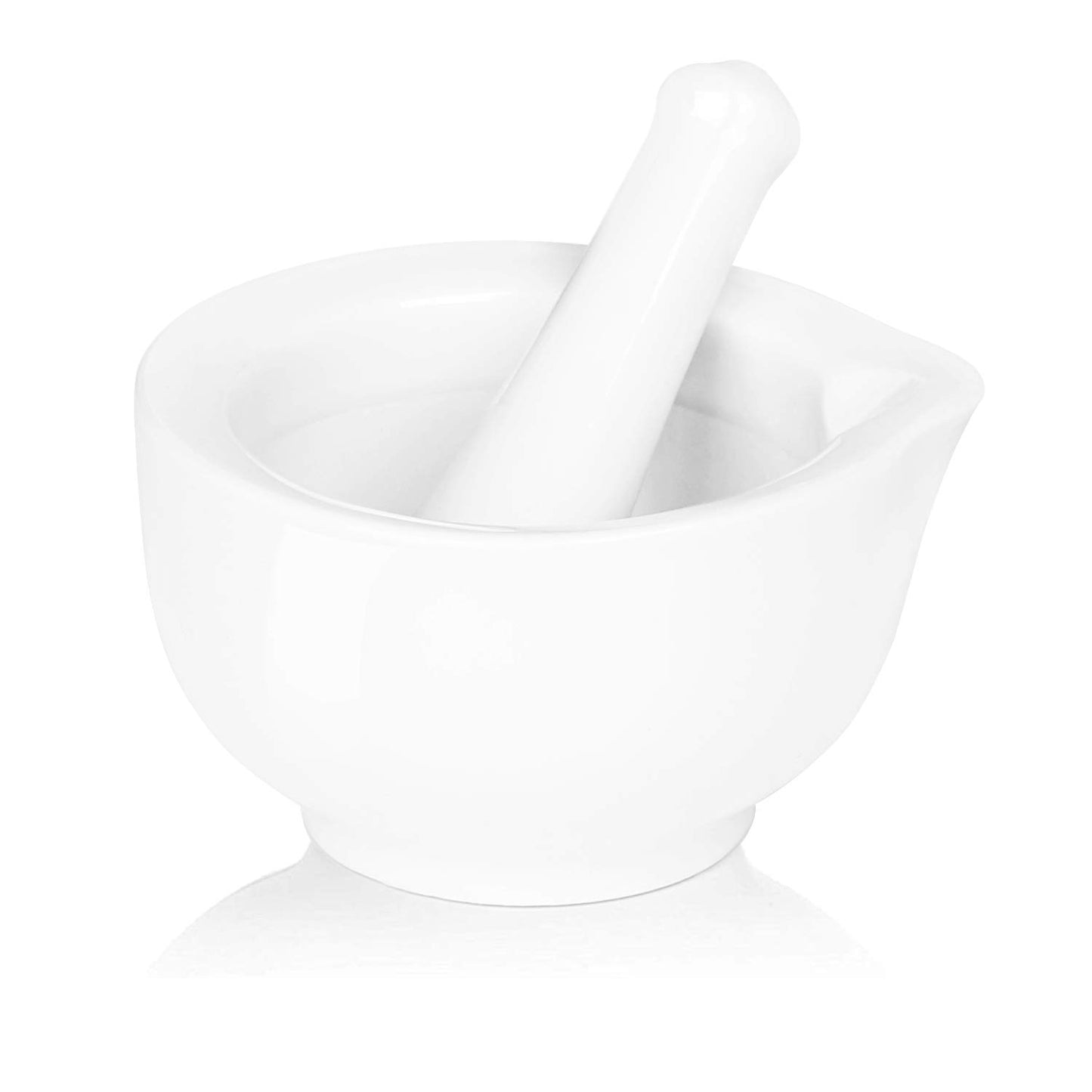 LEETOYI Porcelain Small Mortar and Pestle, Ceramic Herb Grinder Pill Crusher Set, 3.3 inch White