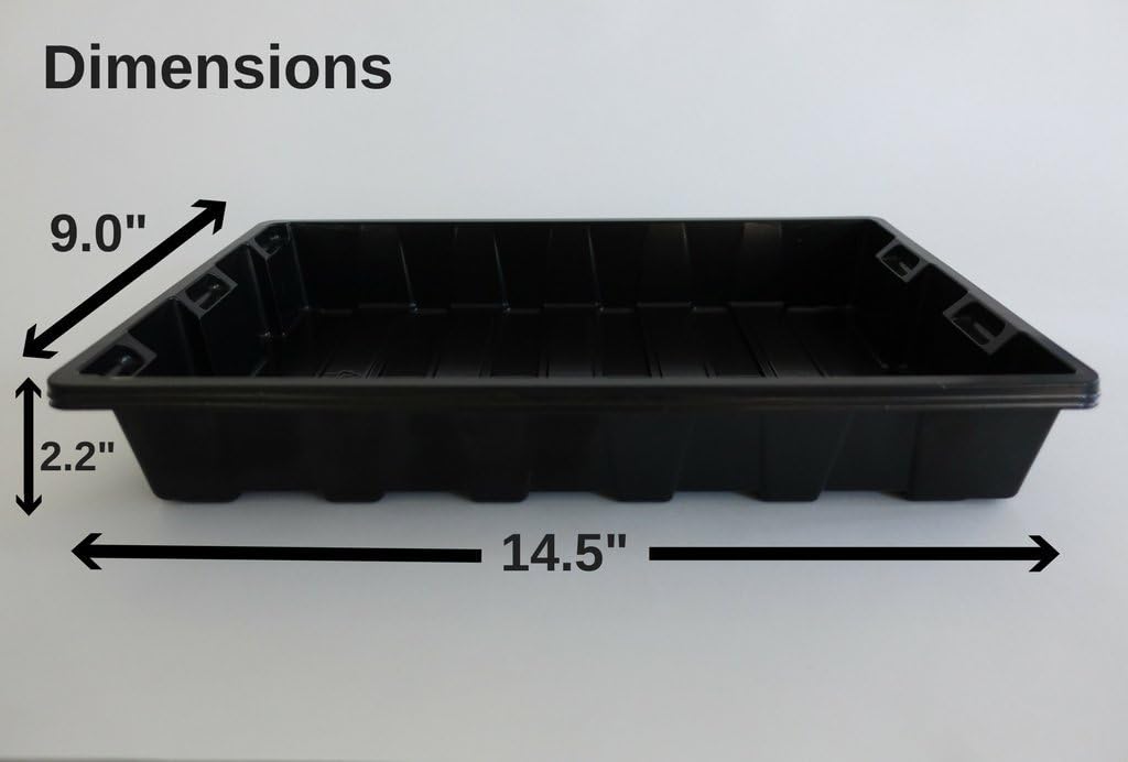 10 Seed Starting Plant Growing Trays (Without Holes) - Durable, Reusable - Grow and Start Seeds, Good for Your Greenhouse, microgreens and Hydroponics - Pack of 10 Flats