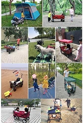 Collapsible Wagon Cart with Wheels Foldable Folding Wagons Carts Silen