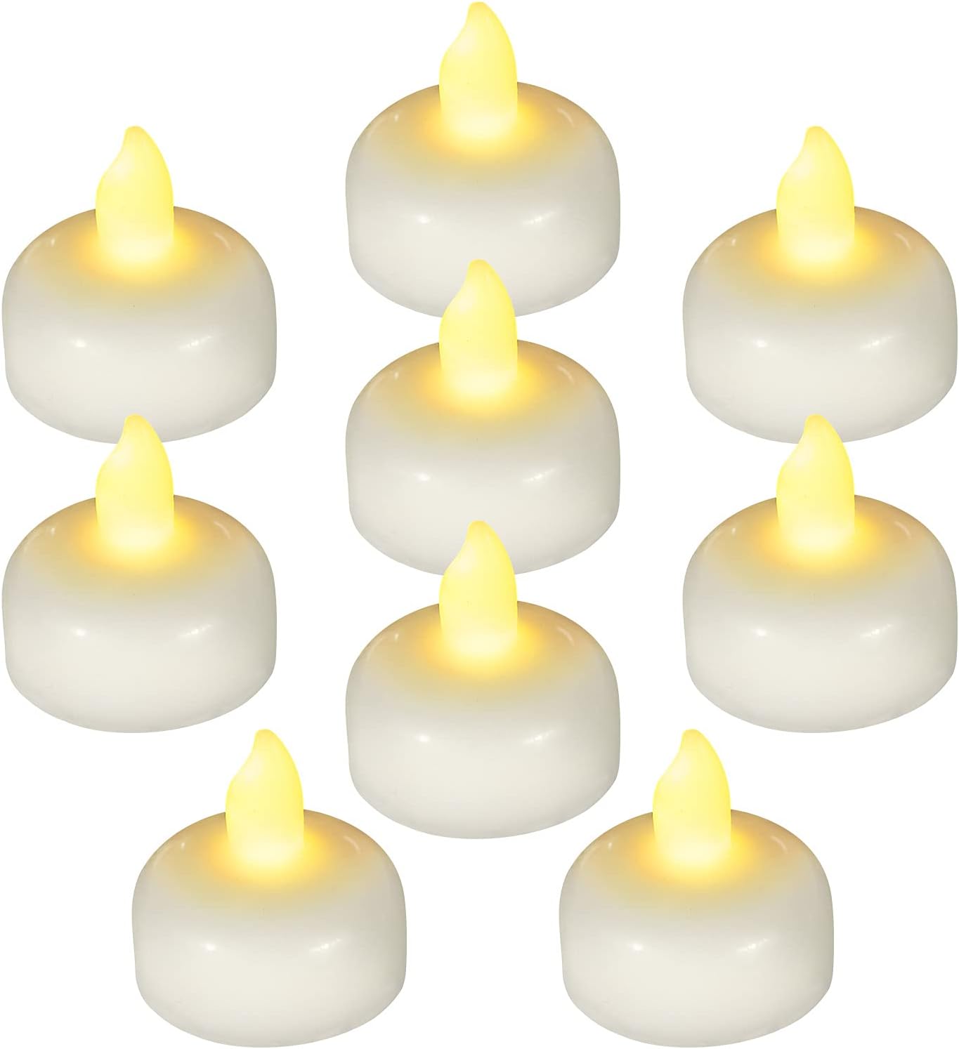 24 PCS Flameless Floating Tealights Waterproof Candles, Warm White Battery Operated Outdoor Flickering LED Tea Lights Votive Candles Bulk, Wedding Centerpiece Vase, Pond, Halloween Decorations