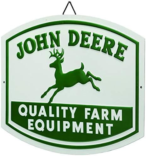 John Deere Quality Farm Equipment Embossed Metal Sign - Vintage John Deere Sign for Garage or Man Cave