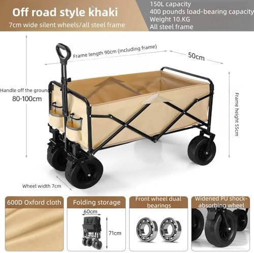 Collapsible Wagon Cart with Wheels Foldable Folding Wagons Carts Silen