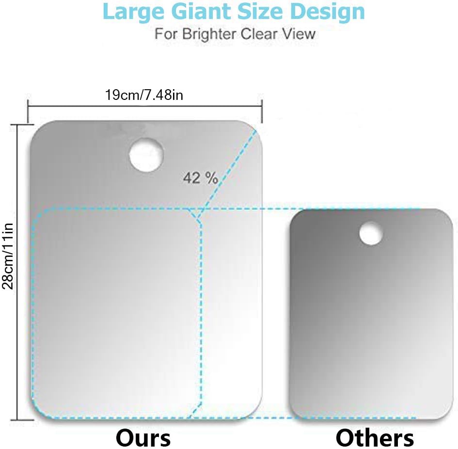 Deluxe Large Fogless Shower Mirror, Fogless Shaving Mirror(7.48 in X 1