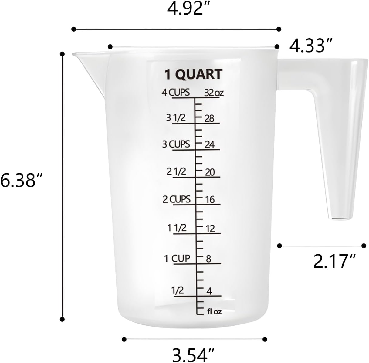 Plastic Measuring Cup with Handle, Pool Chemical Measuring Cup, Plasti