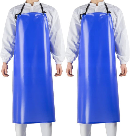 Chemical Resistant Vinyl Apron - Blue Plus Size Unisex PVC Aprons for 