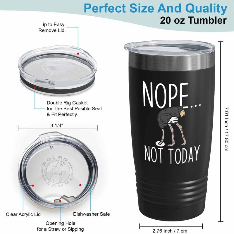 Bird Lover Black Edition Viking Tumbler 20oz - Nope not Today - Hummin