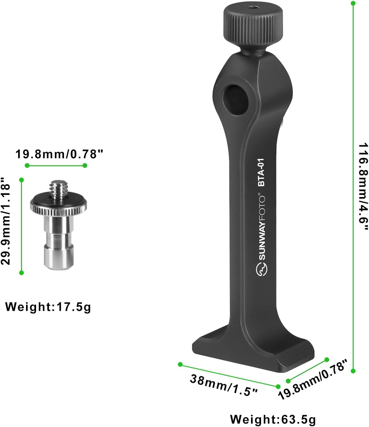 Binocular Tripod Adapter Accessories,with Arca Swiss Plate and 1/4 Thread Hole, 2504