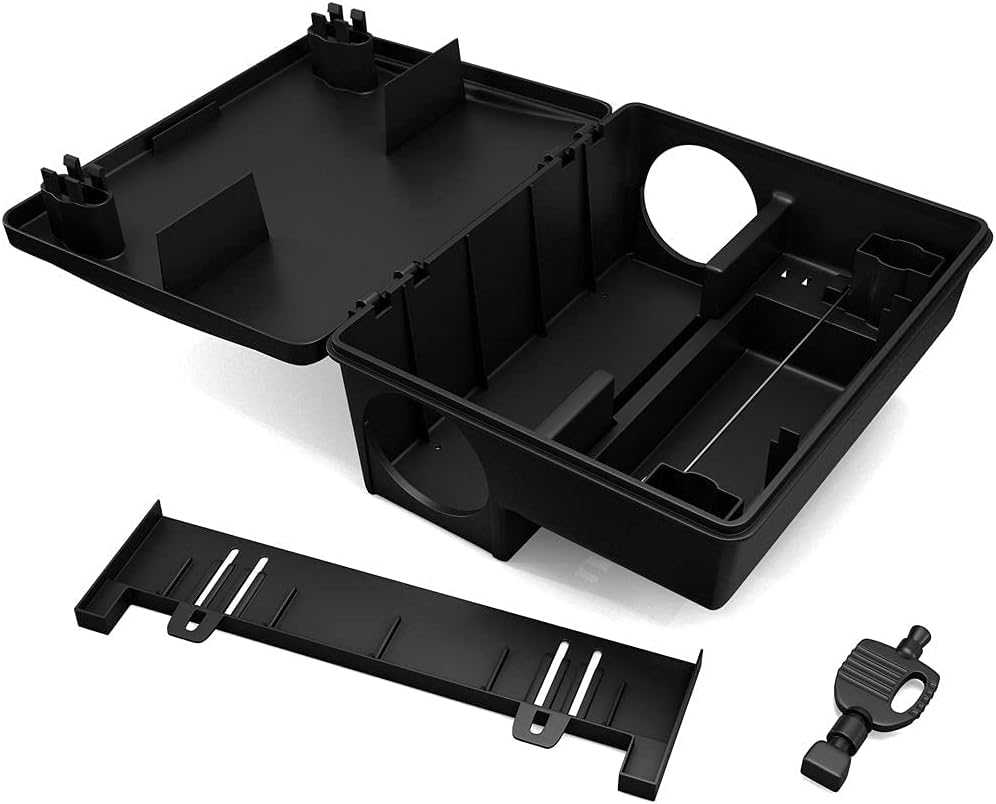Rat Bait Stations 2-Pack | Refillable Outdoor Mouse Bait Station with 2 Locks & Keys | Weather-Resistant Rodent Bait Box for Indoor & Outdoor | Pet & Kid-Safe Rat Trap Alternative Medium Size