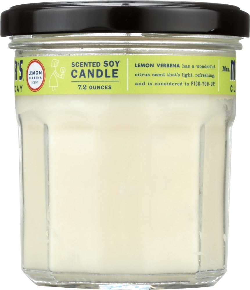 MRS. MEYER'S CLEAN DAY Lemon Verbena Soy Candle, Garden-Inspired Aroma