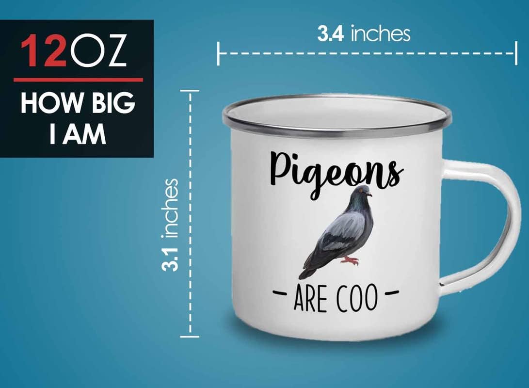 Bird Lover Camper Mug 12oz - Pgeons are coo - Hummingbird Nest Cage Parrot Dad Gardening Outdoor Birdwatcher Feeder