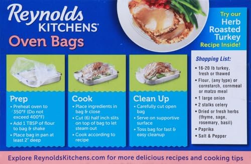 Reynolds Kitchens Turkey Size Oven Bags, Holds Up to 24 Pounds, 2 Count
