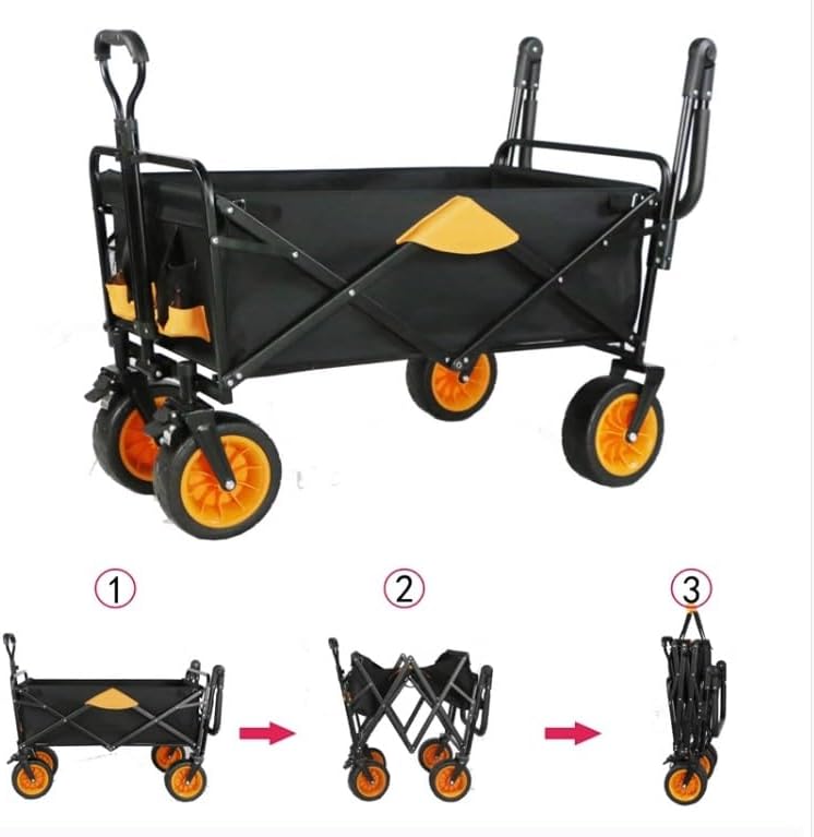 Collapsible Wagon Cart with Wheels Foldable Folding Wagons Carts Silen