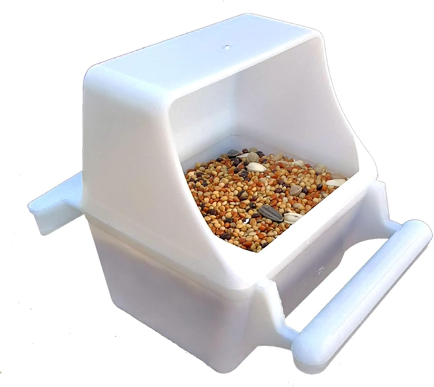 Bird Feeder with Perch Parakeet Food Dispenser for Cage Splash-Proof Detachable Easy to Cage Accessories