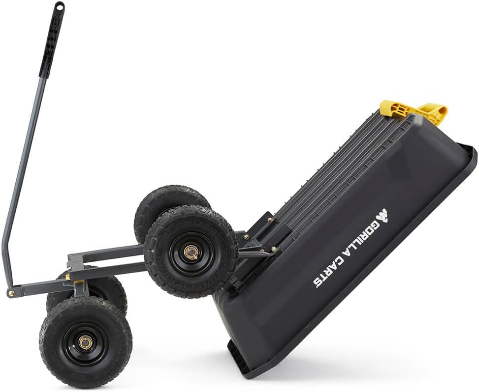 Gorilla Carts Heavy-Duty Dump Cart, Patented Quick-Release Dumping, St