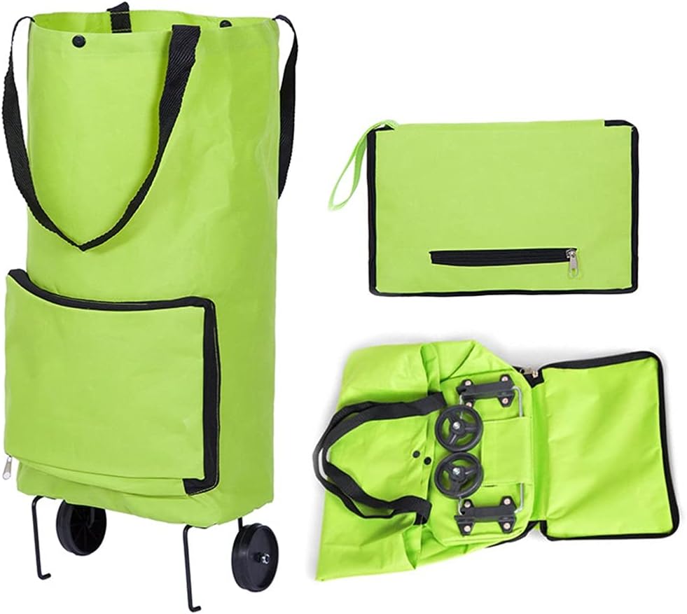 JSEIAJB Folding Shopping Bag Shopping Buy Food Trolley Bag on Wheels Bag Buy Vegetables Shopping Organizer(Blue)