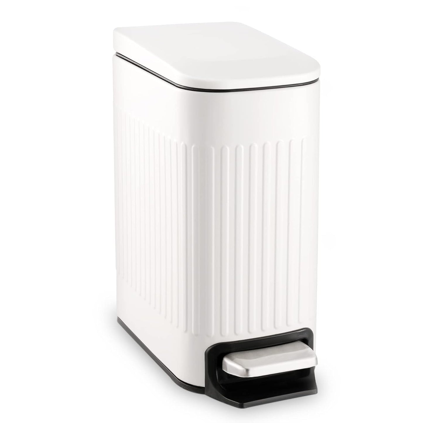 TrashAid Slim Bathroom Trash Can with Lid Soft Close, 6 Liter/1.6 Gall
