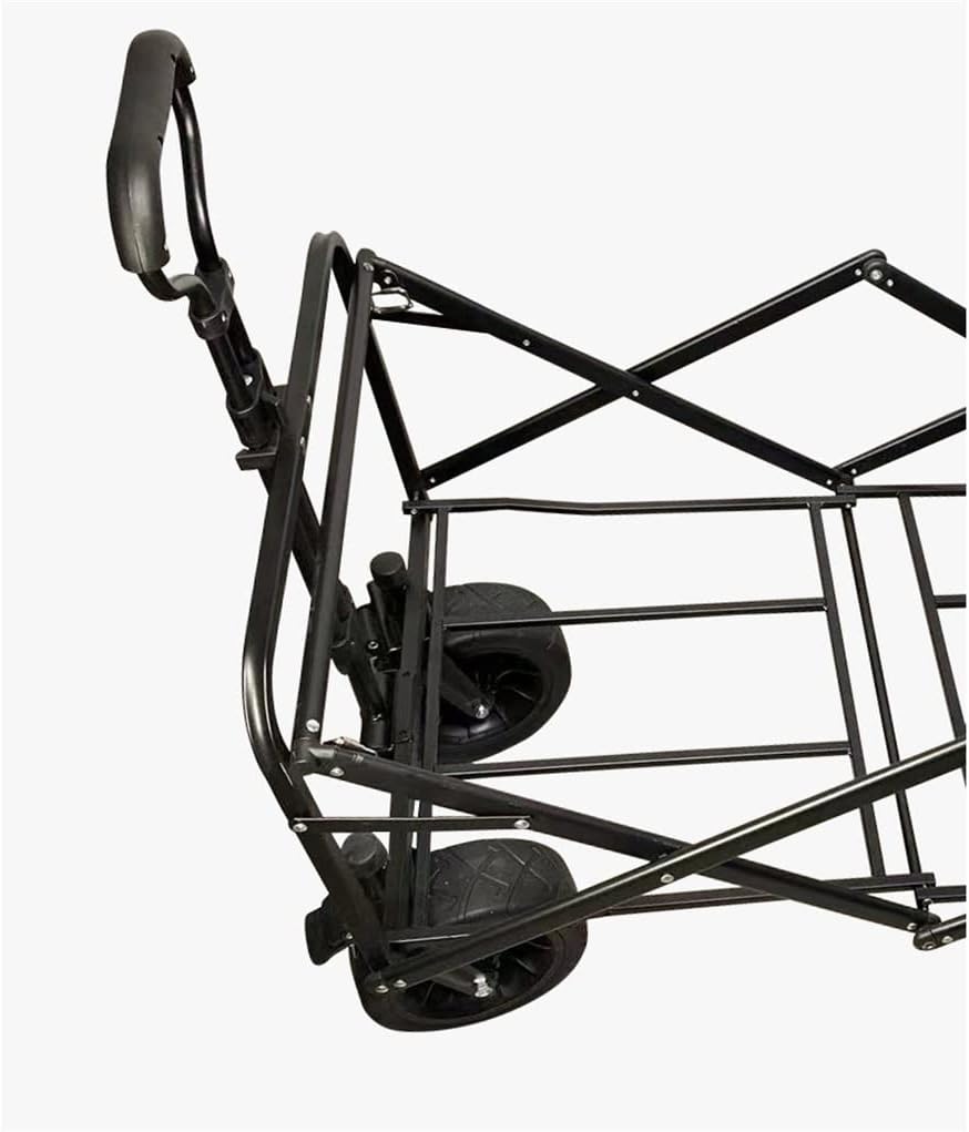 JSEIAJB Camping Cart 120L Large Capacity Folding Adjustable Trolley Portable Shopping Pushcart Outdoor Picnic Beach Wagon(D)