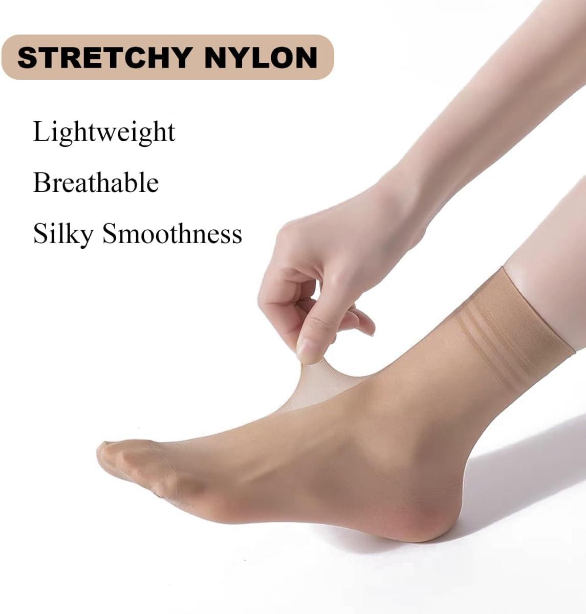 20 Pairs Women's Ankle Sheer Nylon Socks Summer Thin Soft Tight Hosier
