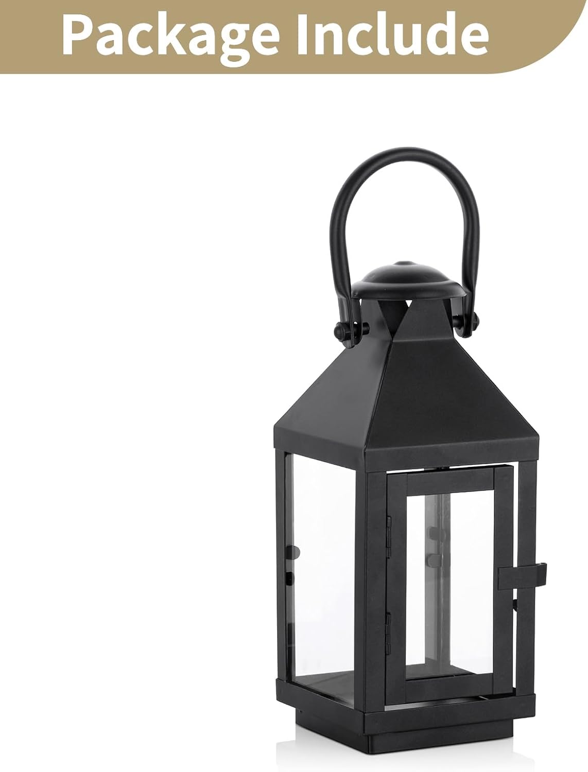 Nuptio Garden Lanterns for Pillar Candles Tall Vintage Style Metal Can