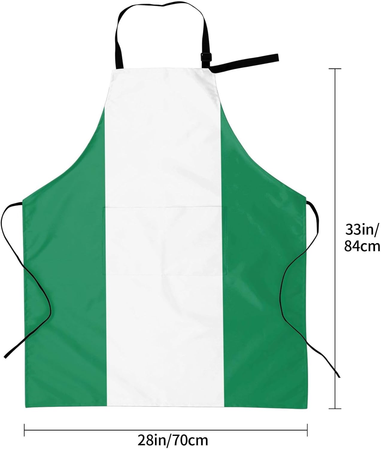 Flag of Nigeria Print Laundry apron 28x33 In Waterproof Kitchen Apron with Pockets for Cooking Baking