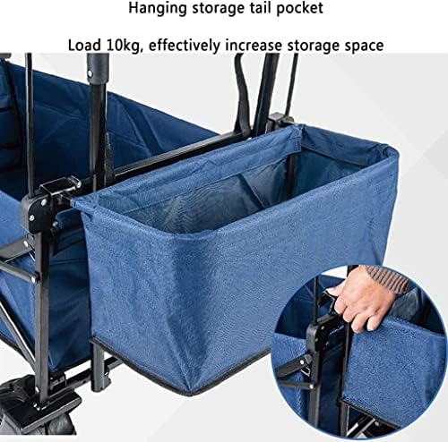 Portable Camping Cart,Outdoor Folding Utility Wagon All-Terrain Wheels Garden Wagon Shopping Cart Trolley with Brake Heavy Folding Cart with Roof Load-Bearing 85kg/187lbs