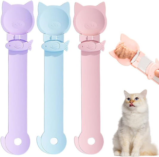 PETPAWLOVELY-3PCS Cat Treat Spoon Squeeze,Cat Strip Feeder spoon,Easy 