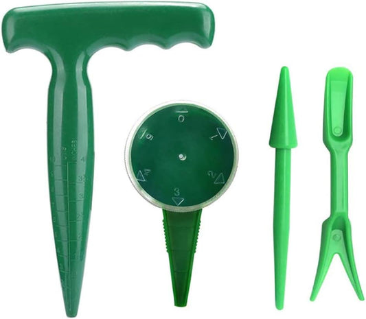 4 Pack Adjustable Hand Hold Sowing Seeds Dispenser, Seedlings Dibber a