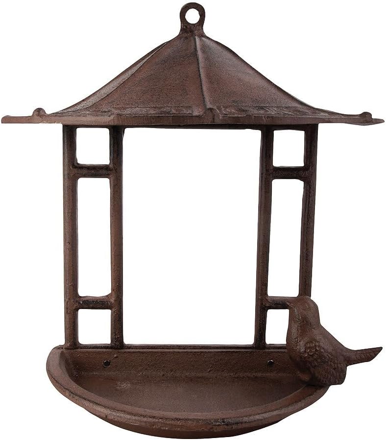 Esschert Design USA FB203 Cast Iron Wall Mount Bird Feeder