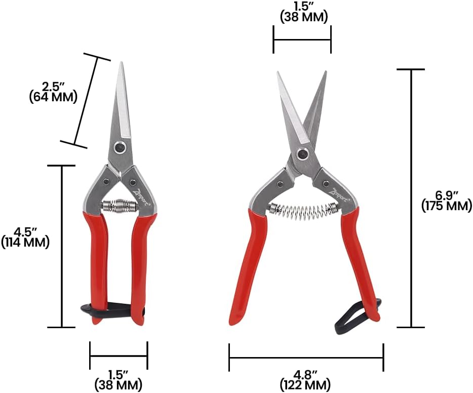 Zenport H300S Harvest Shear, Long Straight Stainless Steel Blade