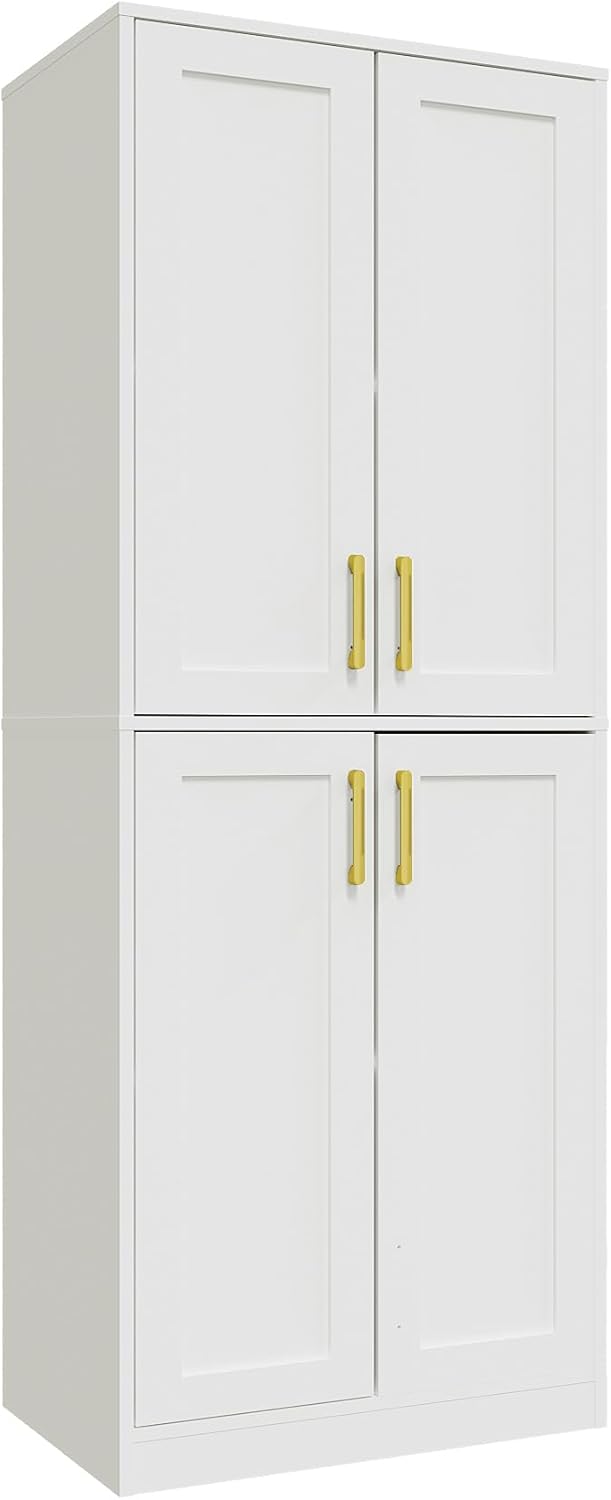 Storage Cabinet, Kitchen Pantry with Doors & Shelf, Tall Storage Cabin