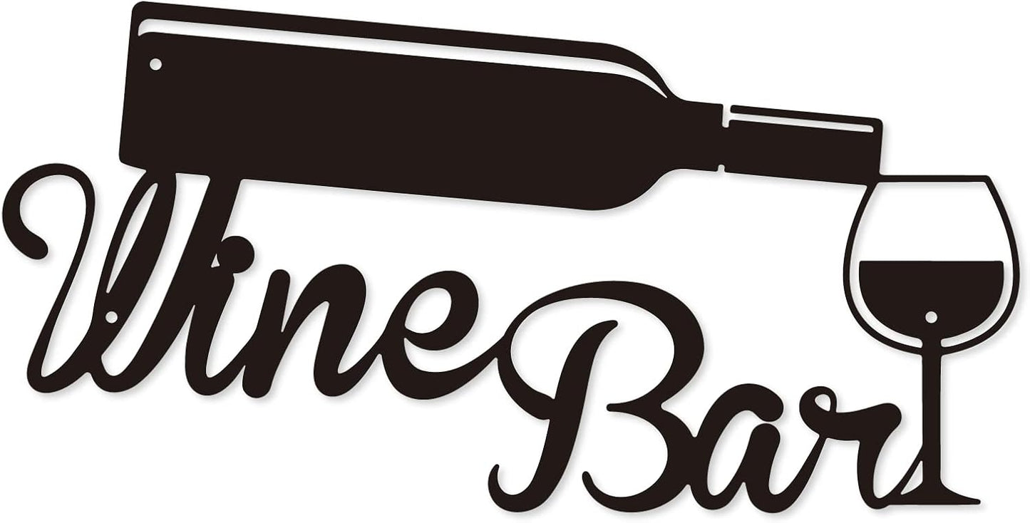 Wine Bar Metal Sign for Wall Decor, Vintage Metal Plaque for Home Offi