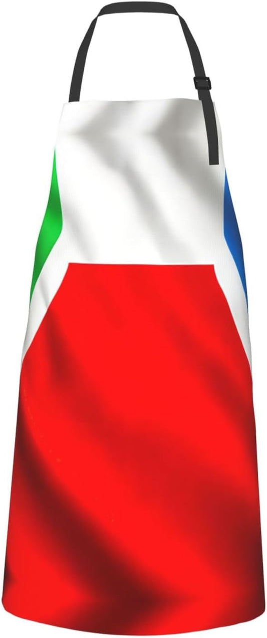 Costa Rica Flag 1 print Waterproof chef's apron with pocket apron for kitchen cooking baking barbecue and gardening