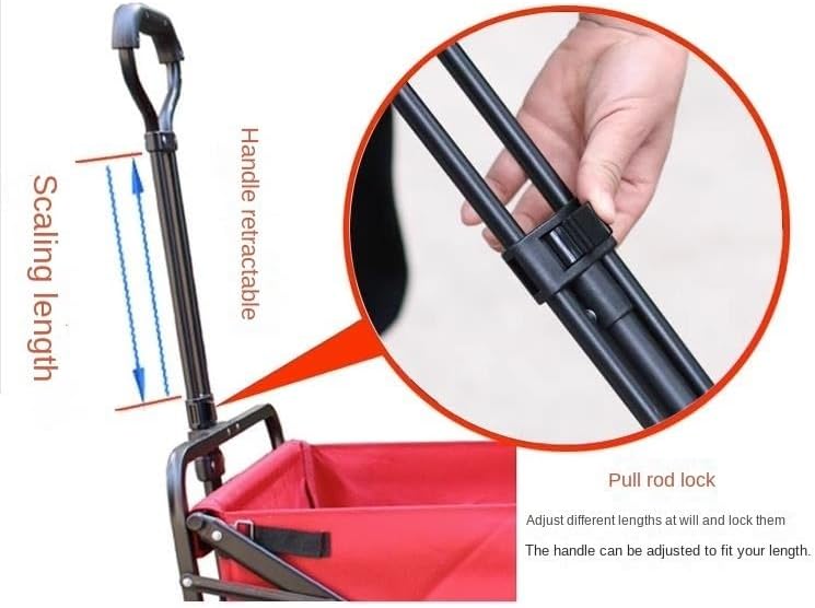 Portable Camping Cart,Portable Folding Camping Beach Trolley Cart with 4 Wheels for Outdoor Activities