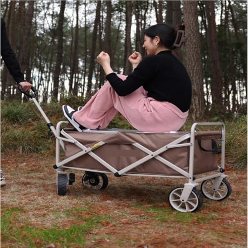 Portable Camping Cart,Outdoor Folding Beach Trolley Cart for Camping a