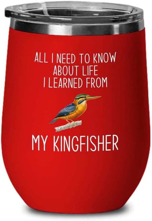 Bird Lover Red Edition Wine Tumbler 12oz - Lfe my bird - Hummingbird Nest Cage Parrot Dad Gardening Outdoor Birdwatcher Feeder