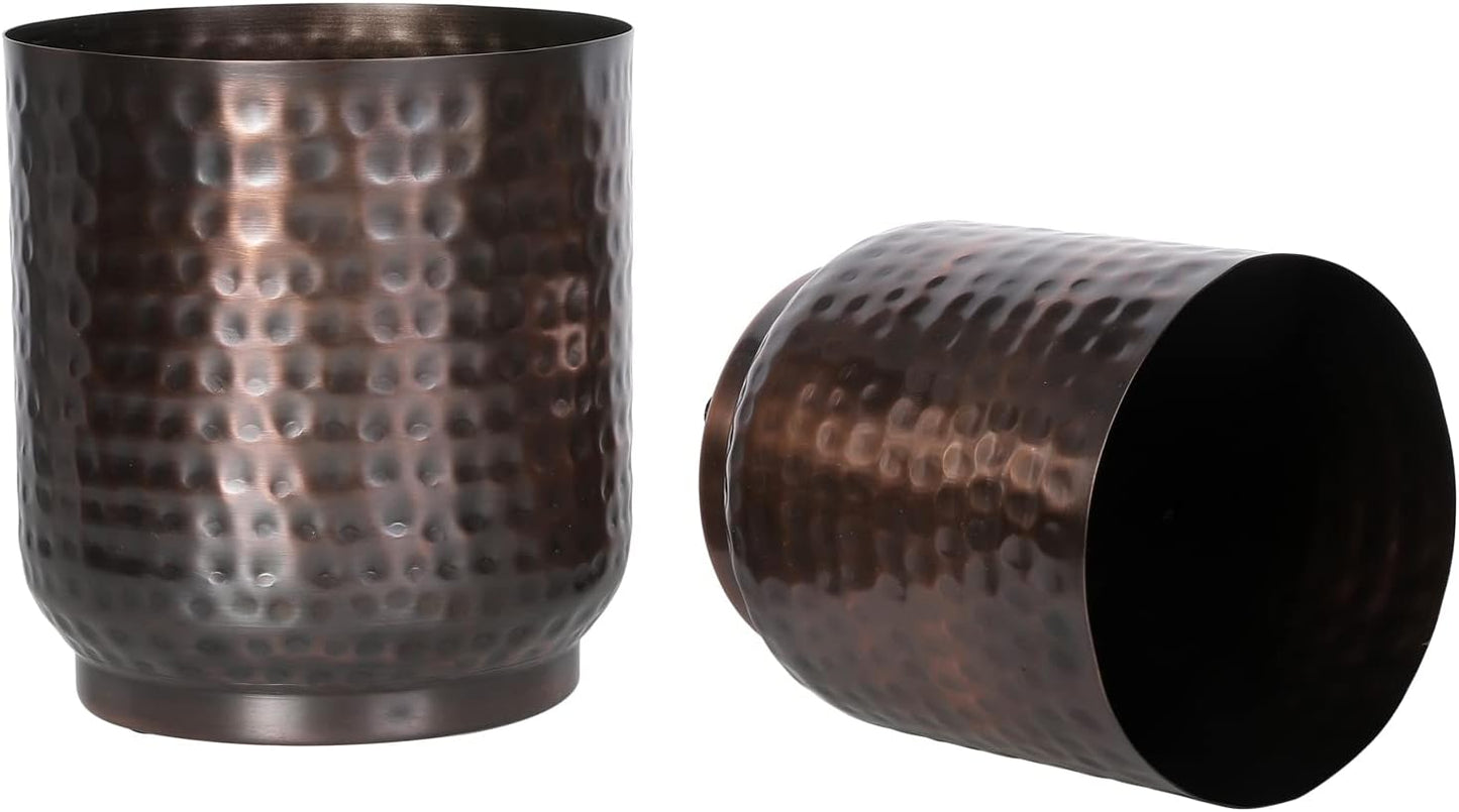 MyGift Handmade Hammered Vintage Copper Metal Plant Vase, Decorative I