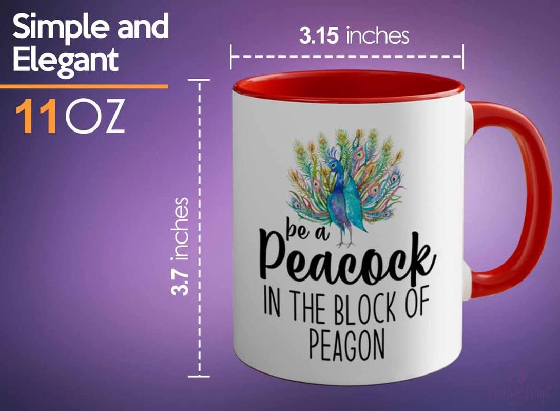Bird Lover Two Tone Red Edition 11oz - Peacock Block pgeons - Hummingb