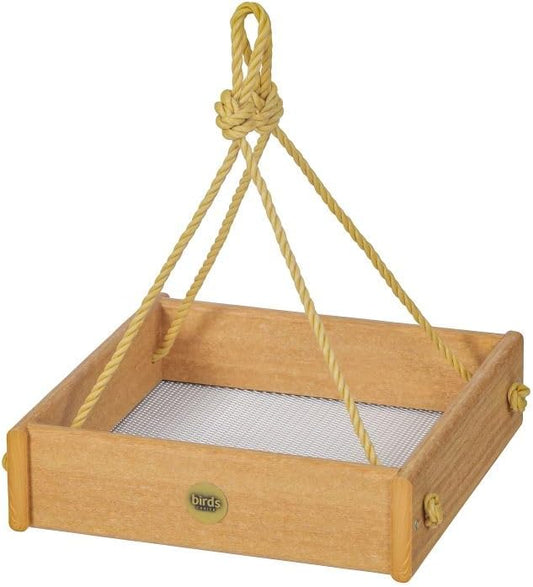 Birds Choice SCHPF100 Hanging Tray Bird Feeder, Spruce Creek Collection, Recycled Plastic,Natural Teak