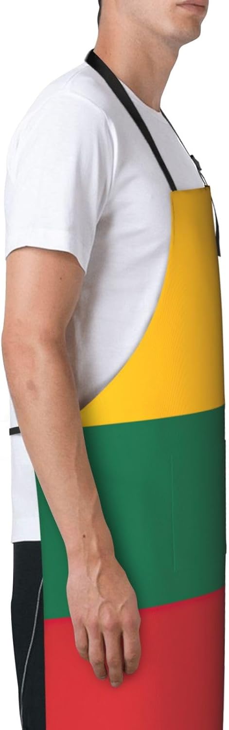 Flag of Lithuania Print Laundry apron 28x33 In Waterproof Kitchen Apro